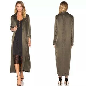 NWT House of Harlow 1960 x Revolve Cheryl MAXI Coat Duster Deep Olive S